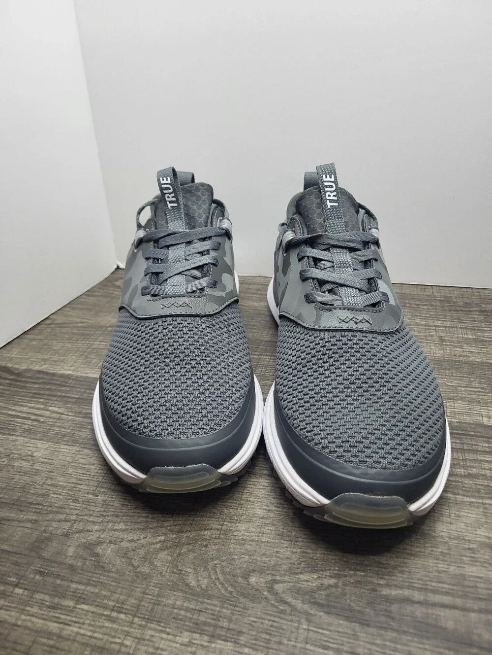 True Linkswear Wonderlux Golf Shoes Grey Knit Stretch Lace-Up Training Men's 12